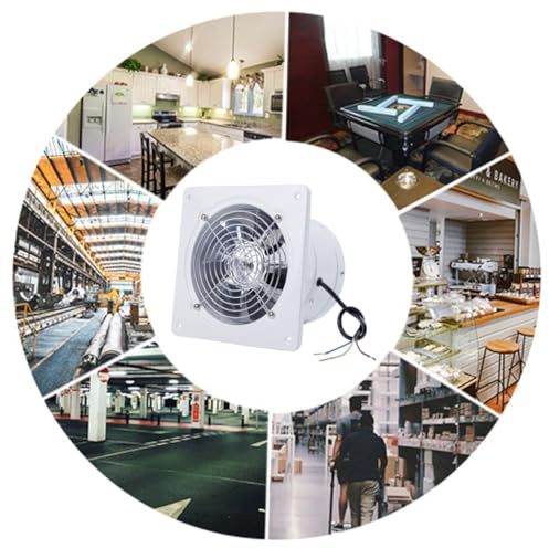DOITOOL Ventilatore di Scarico a Muro per Cucina e Bagno, Ventilatore della Pompa Wc Silenzioso, Ventola di Ventilazione Bianca per Ambienti Domestici e Commerciali