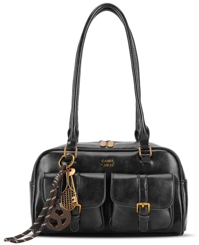 CHAMAIR Y2K Tasche Handtasche Damen PU Leder Schultertasche Shoulder Bag Women Purse Vintage Umhängetasche