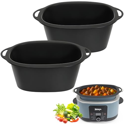 BYKITCHEN Silicone Slow Cooker Liners for Ninja MC1001UK, 2 Count | Reusable Silicone Slow Cooker Liners for Ninja Foodi PossibleCooker MC1001UK Series, Kitchen Accessories