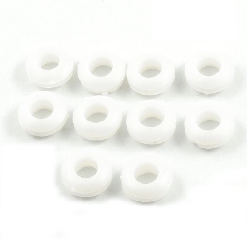 sourcing map 10 Stück Kabeldurchführung Gummi Rubber Armature Bar Firewall Tüllen 9 mm Innendurchmesser Weiß