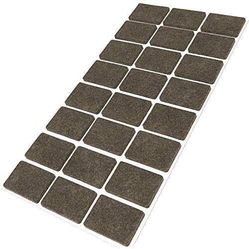 Adsamm® / 24 x patins en feutre / bruns / 25x35 mm / rectangulaire / épaisseur 3,5 mm / patins glisseurs auto-adhésifs de qualité optimale