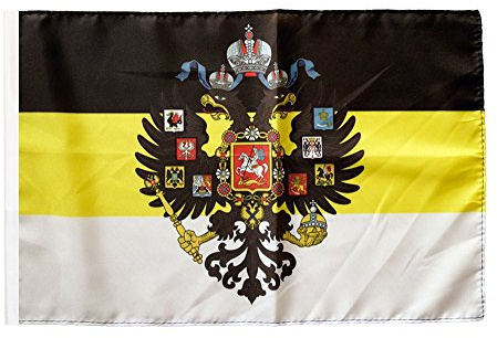 Flaggenfritze® Flagge Russland Romanow mit Wappen 1858-1883 - 30 x 45 cm