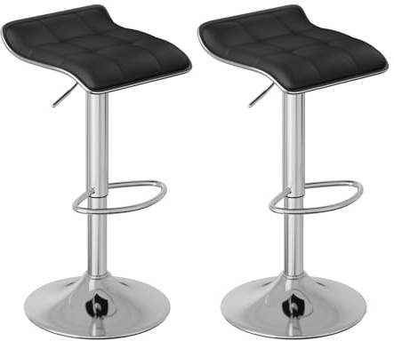 WOLTU Barhocker 4er Set, Barstuhl Höhenverstellbar, Schwarz