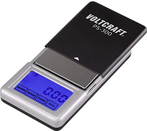 VOLTCRAFT PS-200 Taschenwaage VC-8912595 Wägebereich (max.) 200 g Ablesbarkeit 0.01 g batteriebetrieben Schwarz, Silber