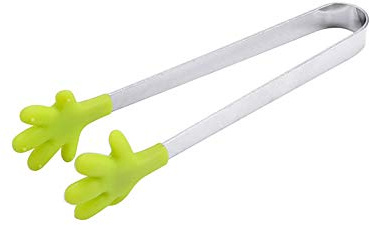 Tophomer - Pinzas de silicona con forma de mano pequeñas y pequeñas pinzas de cocina de acero inoxidable para alimentos, azúcar, ensalada de hielo (palma pequeña)