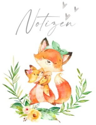 Notizen - Notizbuch Fuchs Mama und Baby: SOFTCOVER | liniertes Notizbuch zum Selberschreiben und Eintragen | Tagebuch | Geschenk für Mama und Kinder | ... Babyparty, Geburt und Geburtstag