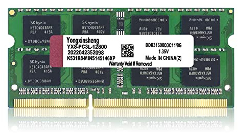 DDR3 / DDR3L 8GB Laptop RAM 1600MHz PC3L/PC3-12800 SODIMM Non-ECC Unbuffered 1.35V/1.5V 2Rx8 Dual Rank 204 Pin CL11 Notebook Computer Memory Upgrade Module(Green)