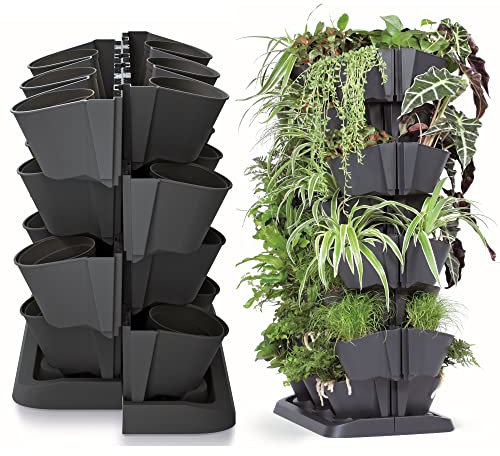 botle 2X Vertikaler Blumentopf aus Kunststoff Pflanzenwand Cascade Wandgarten zur vertikalen Begrünung Pflanzturm