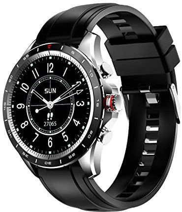 Atlanta 9718- Smartwatch, für Herren, Fitnesstracker, mit Wettervorhersage, Schrittzähler, zum Blutdruck messen, wasserdicht, Farbe:Schwarz