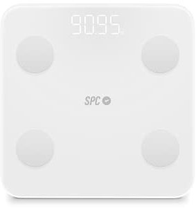 SPC Atenea Fit 3 – Bilancia pesapersone intelligente con Impedenziometrica, 18 metriche, BMI, grasso viscerale, massa muscolare, metabolismo basale, 10 utenti, monitoraggio app, Bluetooth, bianco
