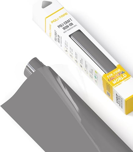 POLI-FLEX® TURBO® - Transferfolie für Textilien - Flexfolie zum Aufbügeln, Plotterfolie für DIY Shirts, Grau matt, 30,5 cm x 122 cm