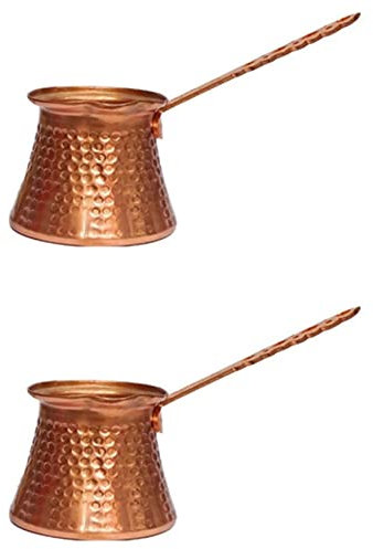 Cusstally 2X Turc Cafetière Turque Café Turc Cuivre Turc Machine à Café pour Cezve Cafétéria Poignée en Métal Cevze