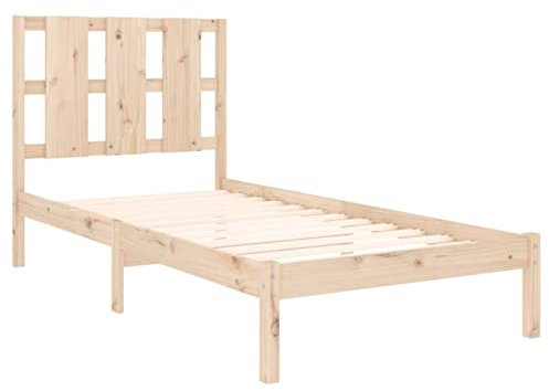 Tidyard Doppelbett Seniorenbett Holz Bettgestelle Massivholzbett Polsterbett Holzbetten Bettrahmen für Kinderzimmer Gästezimmer Schlafzimmerbett Schlafzimmermöbel 90 x 200 cm (B x L)