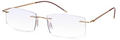 TERAISE Lunettes de Lecture Sans Monture Homme et Femme, Lunettes de Lecture Métal Ultralégères Transparentes, Élégantes Lunettes Anti-Lumière Bleue pour Ordinateur Anti-Fatigue Oculaire