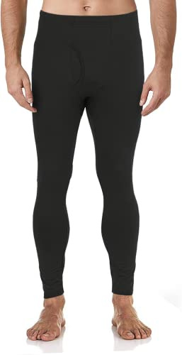Therma Pro Men Thermal Underwear Bottoms Fleece Lined Pants Long Johns Warm Base Layer Leggings Black