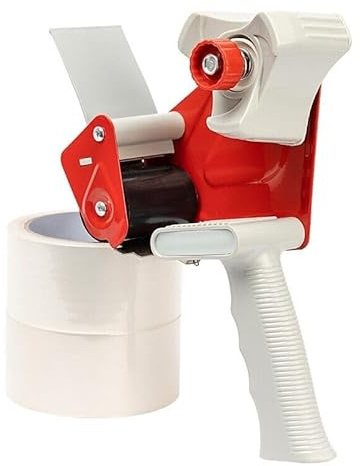 Vencier Premium Packing Tape with Dispenser - 6 Rolls of 48mm x 66m Each - Heavy Duty, Strong Adhesive - Ideal for Regular Use, Moving, and Secure Parcel Sealing (Clear)