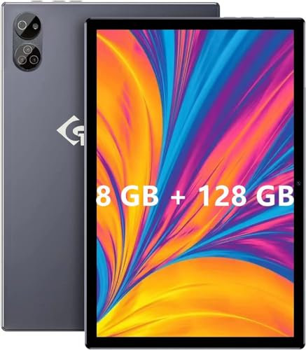 TYD Tablet Android de 10,1 Pulgadas, 8 GB + 128 GB (1 TB TF), Octa-Core, 2,5 GHz, cámara de 8 MP+13 MP, 4 G LTE, WiFi, Type-C, (Morado) (Negro, 128 GB)