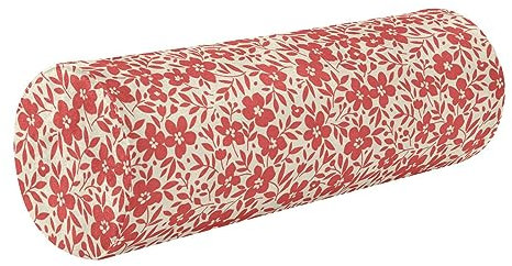 JUNZAN Cuscino a cuscino per letto terapeutico cervicale cuscino rotondo per sedie cuscino cilindrico decorativo supporto lombare floreale rosso beige