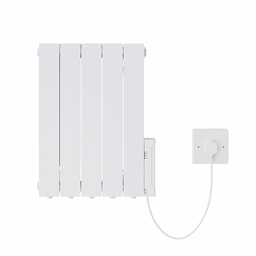 NRG 900W Electric Oil Filled Radiator Wall Mounted with Timer White | LCD Display, Oil Filled Heater, Portable, Adjustable Thermostat, 24 Hour Timer