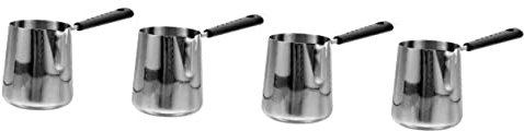 OUSIKA 4 pezzi padella for olio calda mini casseruola scalda caffè casseruola in acciaio inox versare casseruola griglia pentola for imbastire scaldalatte pentola for pasta pentola piccola pentola in