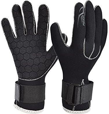 Tauchhandschuhe 3 mm 5 mm Neopren-Tauchhandschuhe halten warm for Schnorcheln, Paddeln, Surfen, Kajakfahren, Kanufahren, Speerfischen, Skifahren, Wassersport Neoprenhandschuhe ( Color : 3MM Diving Glo