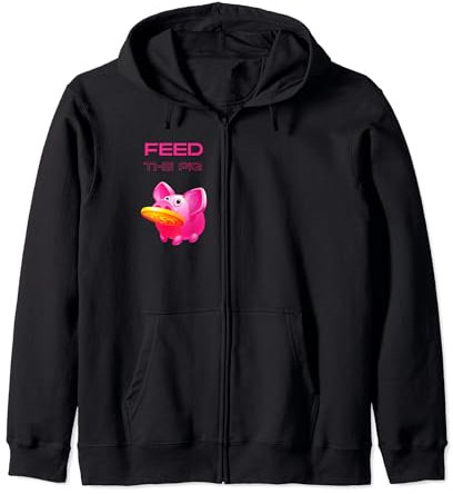 Dale de comer al cerdo una moneda de la alcancía. Sudadera con Capucha