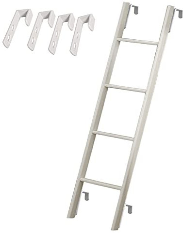 Scaletta per Letto a Castello Domestica 116 cm/130 cm/140 cm/150 cm, Scaletta con Supporto in Metallo per Camper da Viaggio Rimorchio Letto a Soppalco Dormitorio Lavanderia (Colore : Bianca,