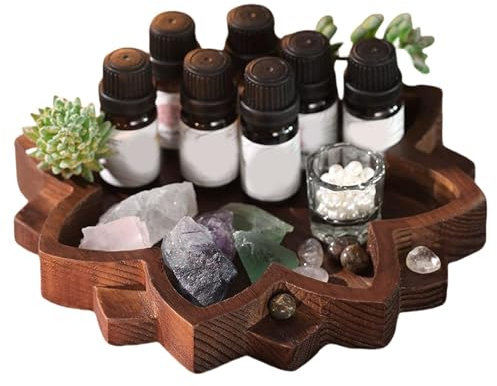 -Tablett aus, Aufbewahrungsständer aus, Aufbewahrungsständer aus Stein, Display-Tablett aus, mit rutschfestem Bodenpolster für Aromatherapie-Öle, Schmuck, Schlüssel e
