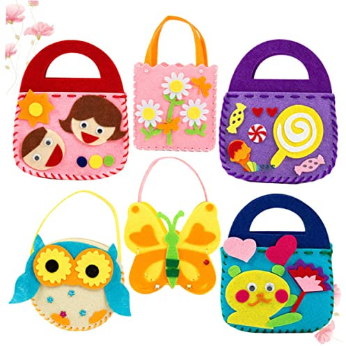 FOYTOKI Stofftaschen-set 6 Stück Kreative Handgemachte Umhängetaschen Für Kinder Charakter Eule Süßigkeiten