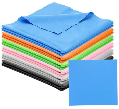 PATIKIL Paño De Microfibra para Limpiar Gafas 12x12, Paquete De 12 Paños De Limpieza para Gafas Paño Suave para Limpiar Pantallas para Lentes De Cámara Gafas Pantallas, 6 Colores
