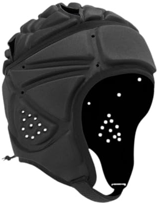 Ronyme Casco de Rugby, Casco de fútbol, Gorra Protectora Ajustable y Transpirable para Deportes, béisbol, fútbol, Lanzador, fútbol de Bandera, Negro