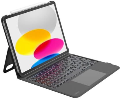 Belkin Pro iPad Tastaturhülle mit Halterung, beleuchtete Bluetooth‑Tastatur, Trackpad‑Gesten, Apple Pencil Stauraum, QWERTZ, Medientasten, für iPad 10.9” 10. Gen, 11” A16, Air 11” M4
