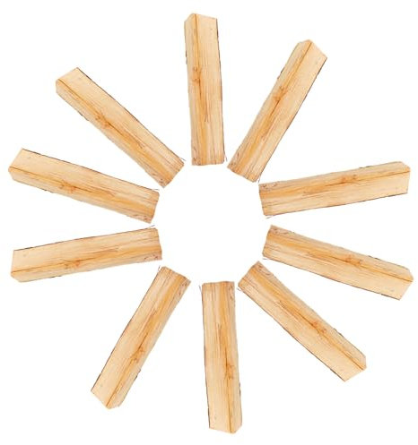Alipis Leños Decorativos para Chimenea Interior, 10 Piezas De Madera Auténtica Partida, Aspecto Realista, Adecuado para Decoración De Hogar y Fiestas Ambiente Cálido