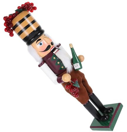 VERDANVERSE Adornos De Cascanueces De Madera Navideños Decoración De Botella De Vino Manualidades De Escritorio para Navidad