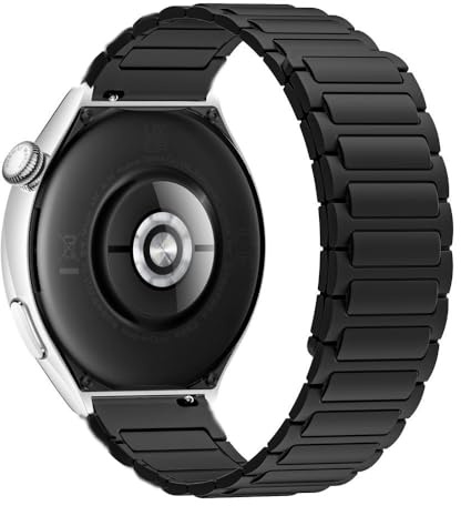 TPUOTI 22mm Silikon Magnetische Armband Für Huawei Uhr GT 5 Pro 46mm Armband Für Huawei Uhr GT 46mm serise GT5 GT4 GT3 GT2 Handgelenk Gürtel(Black)
