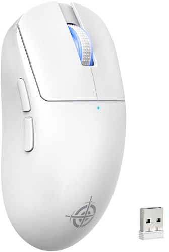 MAGIC-REFINER G6 Souris Gaming sans Fil, 24000 DPI, Capteur PAW3311, Bluetooth/2.4G/USB-C Filaire, Barre Lumineuse RGB, Design léger 72g, Autonomie de 200 h, pour PC/Mac, Blanc