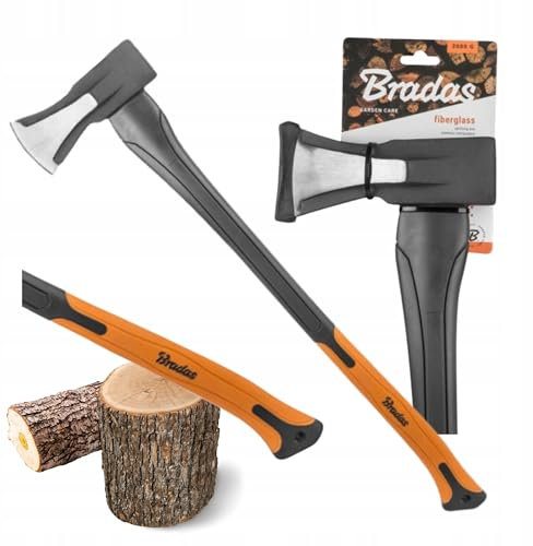 Bradas GARDEN CARE - Spaltaxt - äxte - Beil aus gehärtetem Stahl & Fiberglas - Perfekt für Holzspalten & Gartenarbeit - Garten – Spalthammer – KT-SF2200 – 2000g