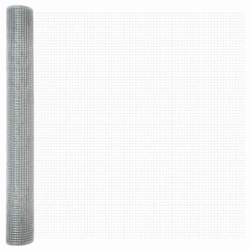 vidaXL Clôture en fil soudé Argent 1.4 x 25 m Acier, Clôture moderne en fil soudé, barrière extérieure pour jardin, panneau de patio, séparateur de paysage