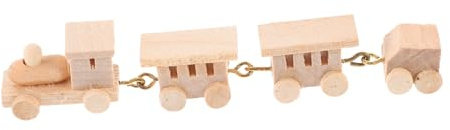 GARIOUANS Mini Train Bois Décoration Miniature pour Maison de Poupée Accessoire de Jeu pour Garçon Fille Modèle de Locomotive Bois pour Décorer Salon Chambre
