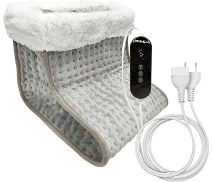 LED ATOMANT Confezione da 2 Scaldapiedi Elettrico 100W, Scaldapiedi 30x30x26cm, 9 Livelli di Temperatura, Protezione da Surriscaldamento, Tessuto Ultramorbido in Poliestere, Lavabile in Lavatrice
