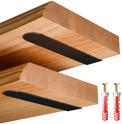 LAMO Staffe per mensole da muro 10 cm 4 pz. nere - Supporti per mensole, staffe a l, reggimensola a scomparsa, angolari metallo - Supporto mensola per quadri, fotografie, statuine decorative