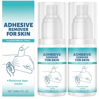 Adhesive Remover for Skin, Plaster Remover Spray for Skin, Used to Remove Bandages and Residual Glue, Silky Touch (2Pcs)