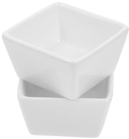 CHICAMPERA Azucareros de Cerámica Cuadrados en Blanco, 2 Piezas, sin Rebabas y Aptos para Lavavajillas, Ideales para Cafeterías y Restaurantes