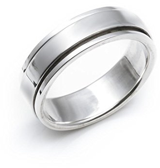 Silverly Sterling Silver Fidget Rings for Anxiety Women's and Men's - 6mm Simple Flat Band Spinner Rings - Classic Wedding Ring - 925 Silver Anxiety Ring
