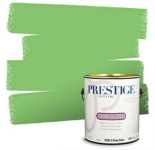 PRESTIGE Interior Paint and Primer in One, Green Gecko, Semi-Gloss, 1 Gallon
