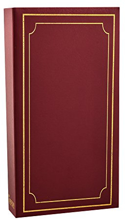 Arpan Large 6x4 Deluxe Padded Cover Slip In Photo Album for 300 Photos - Red/Burgundy