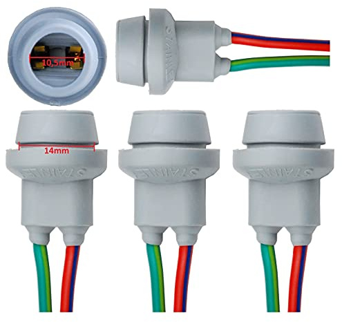 4 Portalámparas T10 W5W WY5W de Goma - para Faros Conector Bombilla Casquillo Bombillas para Coche Moto Quad Scooter Camion Soporte Enchufe Ficha Terminal con cable - W5W W3W WY5W W2,1X9,5D - B570