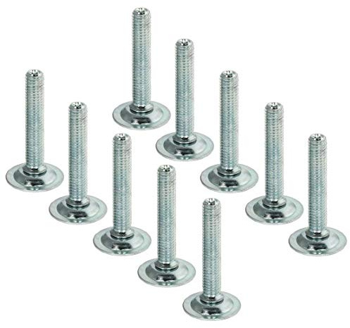 Gedotec Regulierschraube M10 Stellschrauben KESA für Möbelfüße & Tischbeine | Schrauben Länge 100 mm | Möbelschraube 300 kg Tragkraft | Verstellschraube Stahl verzinkt | 10 Stück - Stellfüße drehbar