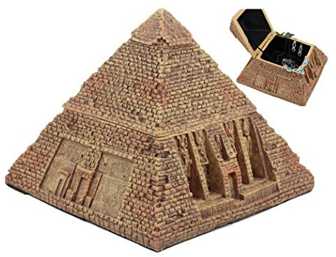 Gifts & Decor Antike Pyramide der ägyptischen Götter Carving Gottheiten Deko Figur Jewelry Box in Sandstein-Finish Deko Skulptur für Einzugs Vanity Geschenk