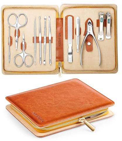 MR.GREEN Maniküre Set, Pediküre Set, 12 in 1 Full Function Nagelknipser Set, Prämie Edelstahl, Professionelle Nagelschneider Kits mit Reiseetui